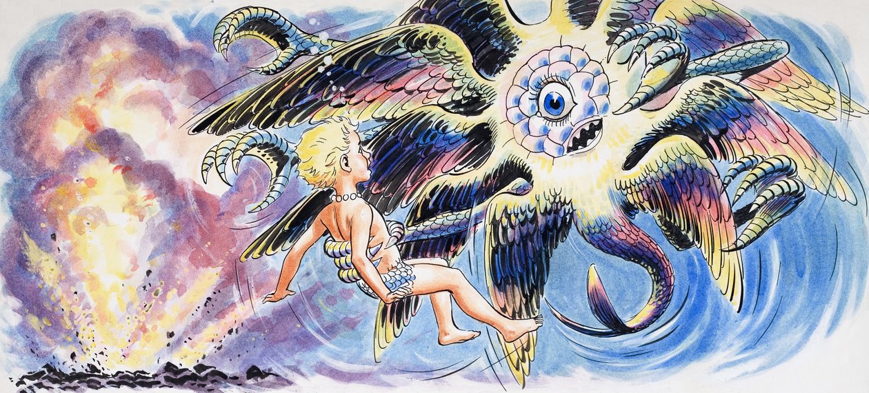 神话怪物》，插图选自查尔斯-金斯利的《水宝宝 作者 菲利普·门多萨
