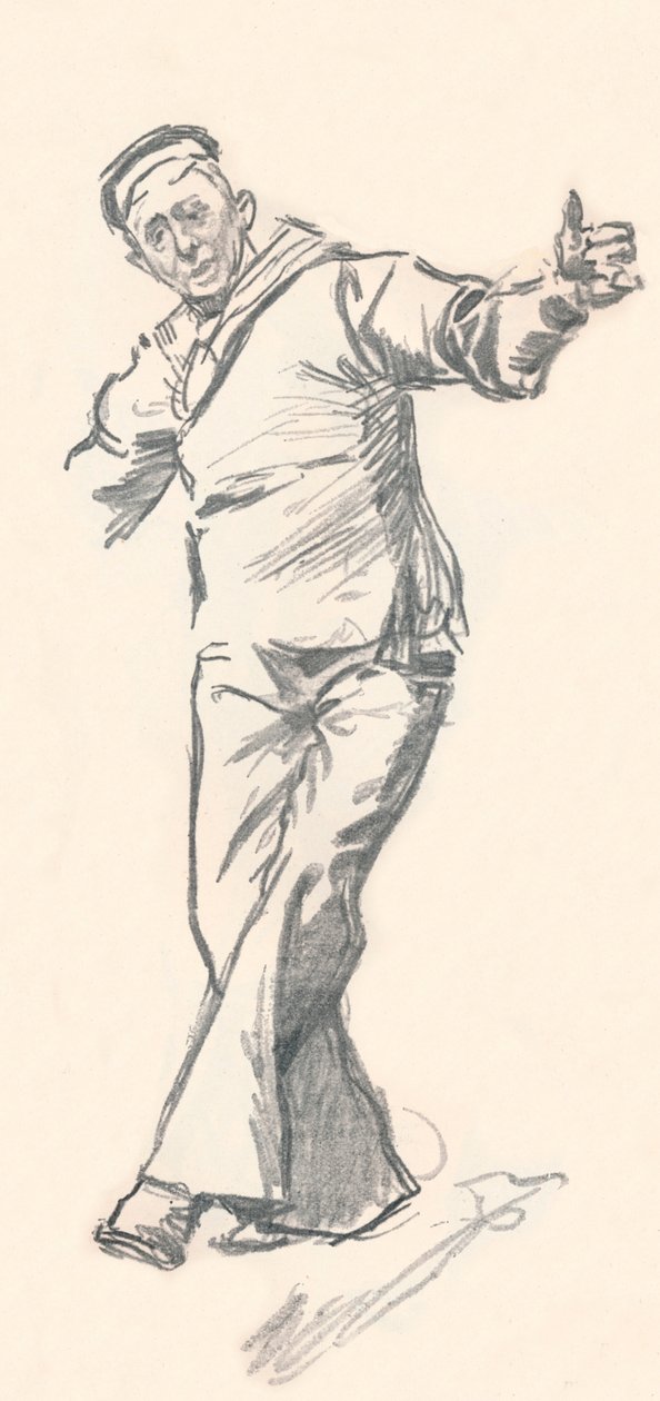铅铅笔素描，菲尔·梅（Phil May），19世纪1903-1904年 作者 菲利普·威廉·梅