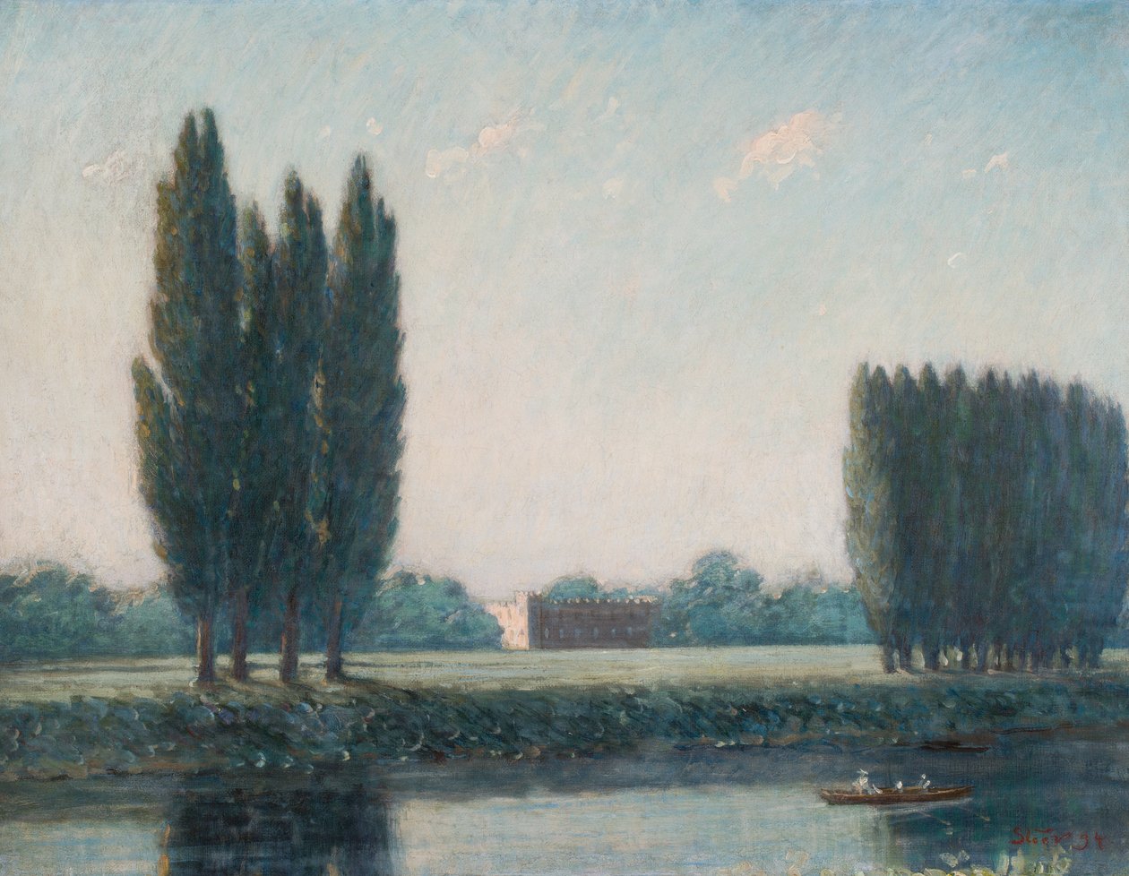 河边的Syon House，约1894年（布面油画） 作者 菲利普·威尔逊·斯蒂尔
