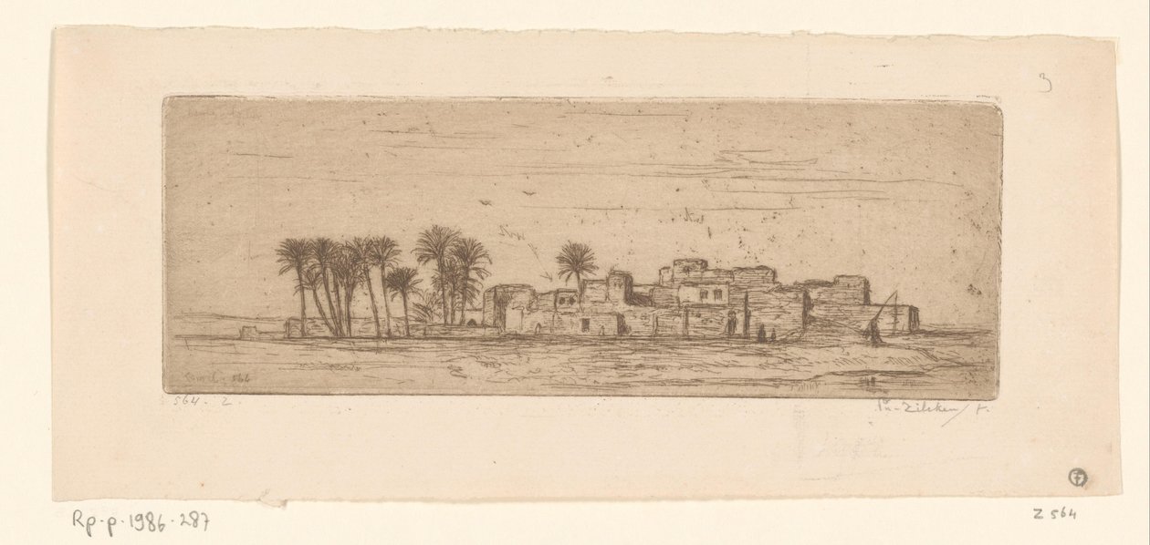 科姆阿赫达尔景观
Vue de Côm Al-Akhdar（原标题） 作者 菲利普·齐尔肯（艺术家签名）