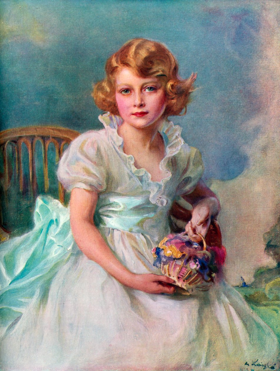 伊丽莎白公主（1926-），英联邦国家女王，1937年。 作者 菲利普·德拉兹洛