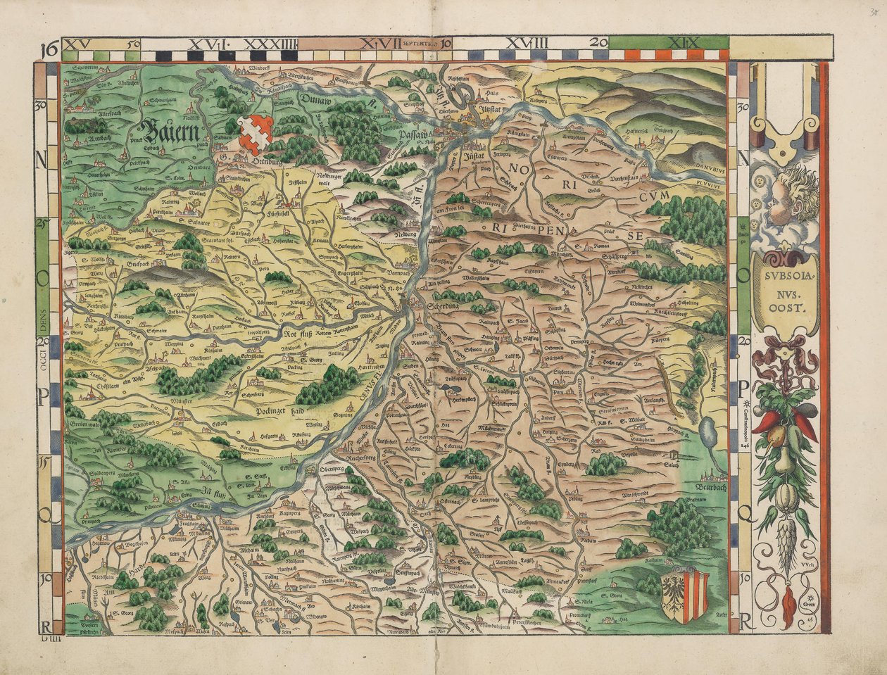 Philipp Apian  - 巴伐利亚土地板从1568年（板块16）大约1 作者 菲利普·阿皮安
