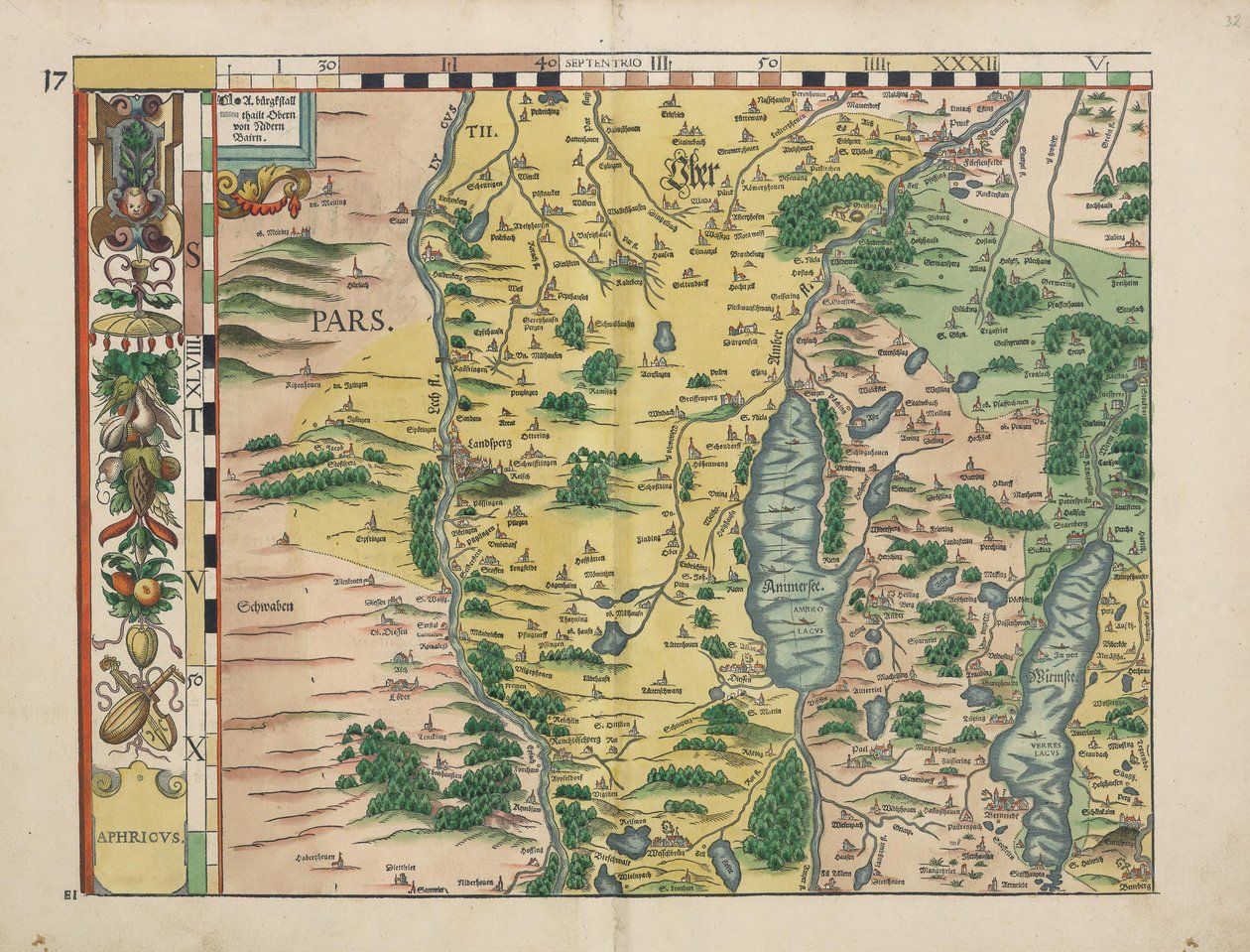 Philipp Apian  -  1568年的巴伐利亚土地 作者 菲利普·阿皮安