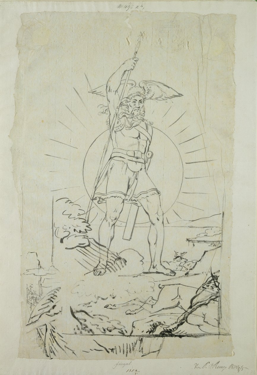 Fingal，1804-5（笔，墨水和铅笔在纸上） 作者 菲利普·奥托·朗格