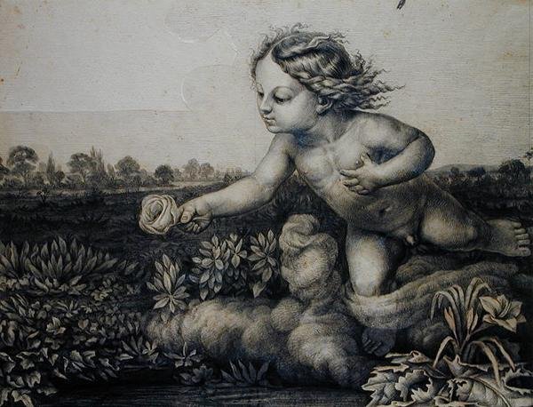 精灵与玫瑰，1809年 作者 菲利普·奥托·朗格