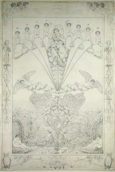 夜（铜稿），1803（笔和纸上的黑色墨水） 作者 菲利普·奥托·朗格