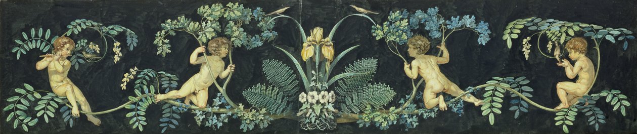 南丁格尔灌木丛，1810年（纸和墨水） 作者 菲利普·奥托·朗格