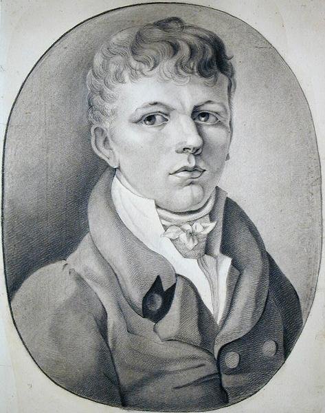 Gustav Runge的肖像，1799年（纸上的黑色粉笔） 作者 菲利普·奥托·朗格