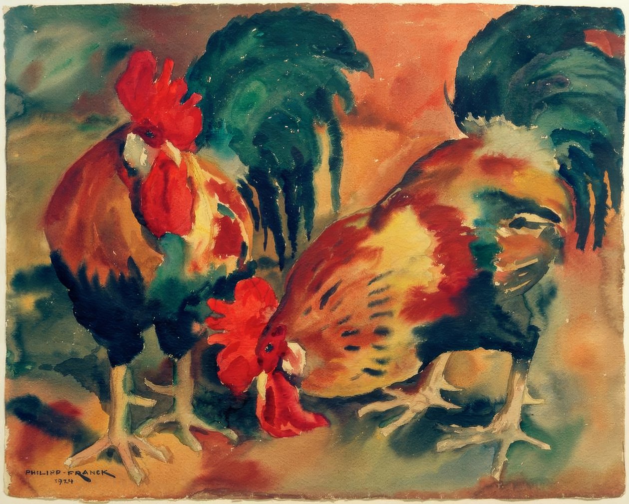 两只公鸡 作者 菲利普·弗兰克