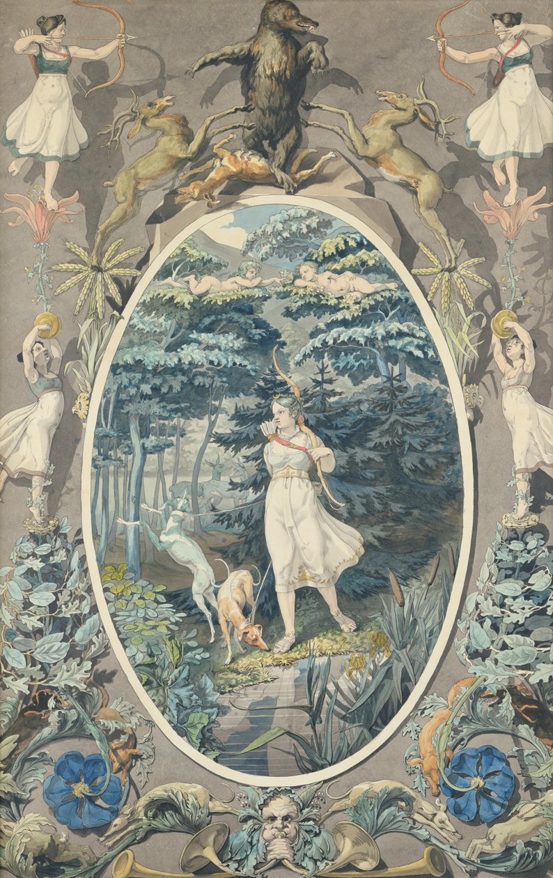 狩猎的喜悦，1808-9（纸和笔在纸上） 作者 菲利普·奥托·朗格
