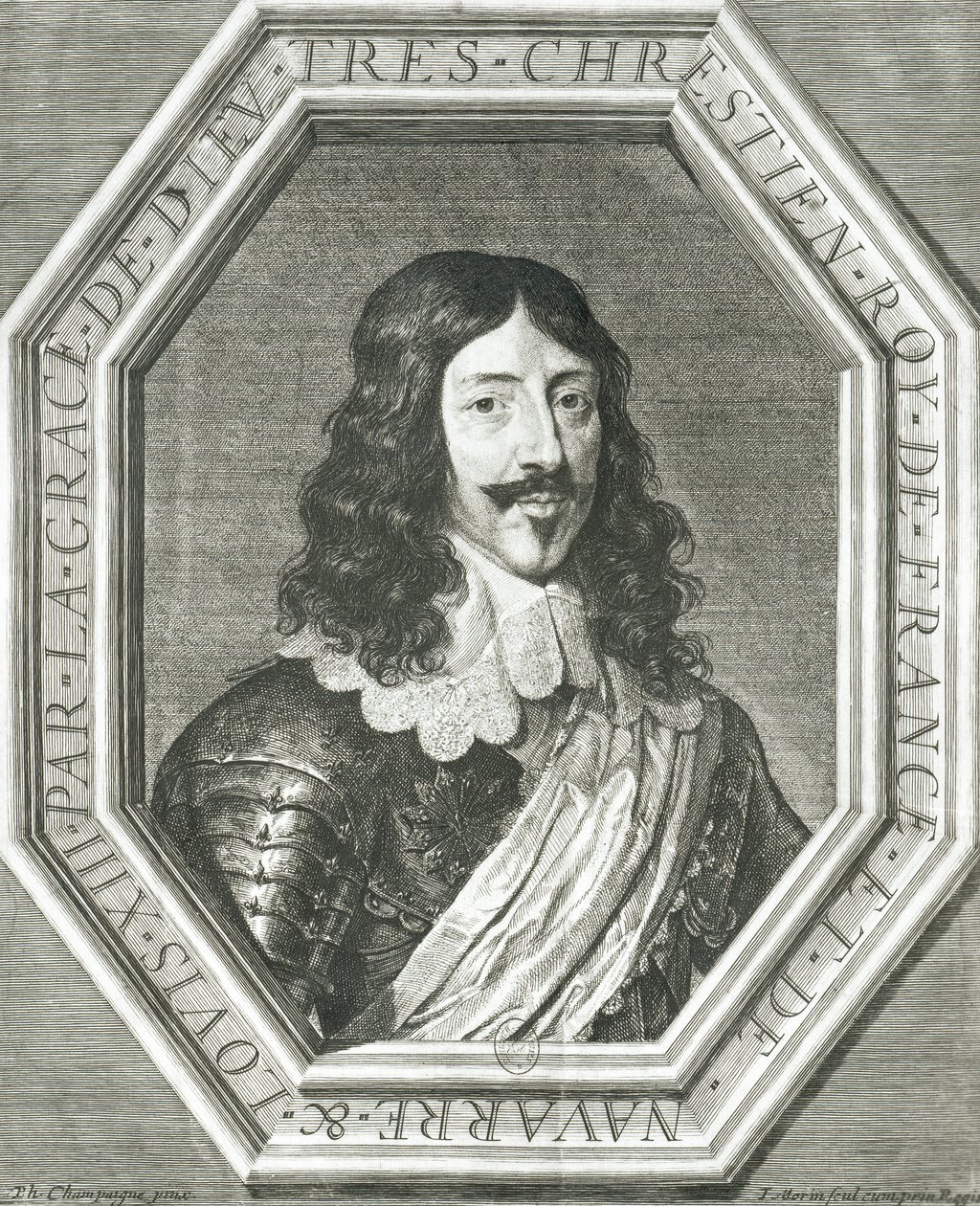 路易十三（1601-43）的肖像由Jean Morin雕刻 作者 菲利普·德·尚佩尼