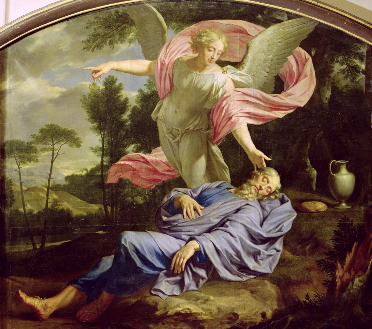 以利亚的梦，1650-55 作者 菲利普·德·尚佩尼