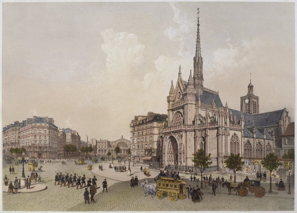 巴黎圣洛朗教堂，插图来自&39;巴黎的辉煌&39;，由Henri Charpentier出版，1861年 作者 菲利普·贝诺斯特