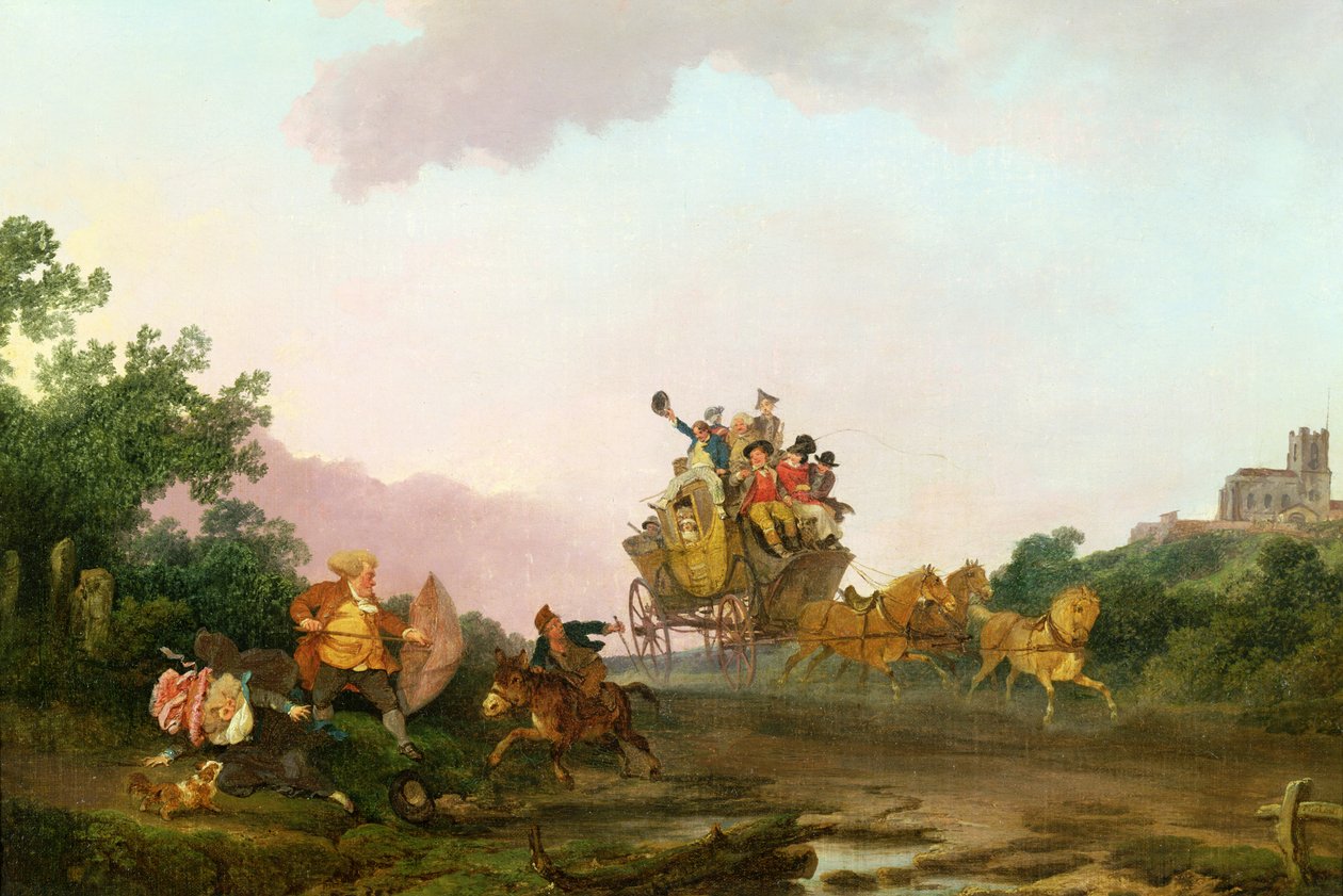 教练的狂欢者，1785-90 作者 菲利普·雅克·德·路德堡