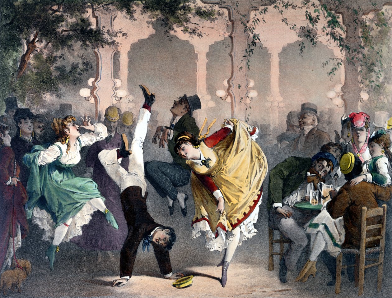 位于巴黎Place de l&39;Observatoire的Bal Bullier的Quadrille，由G. Barry雕刻，1860-65 作者 菲利普·雅克·林德