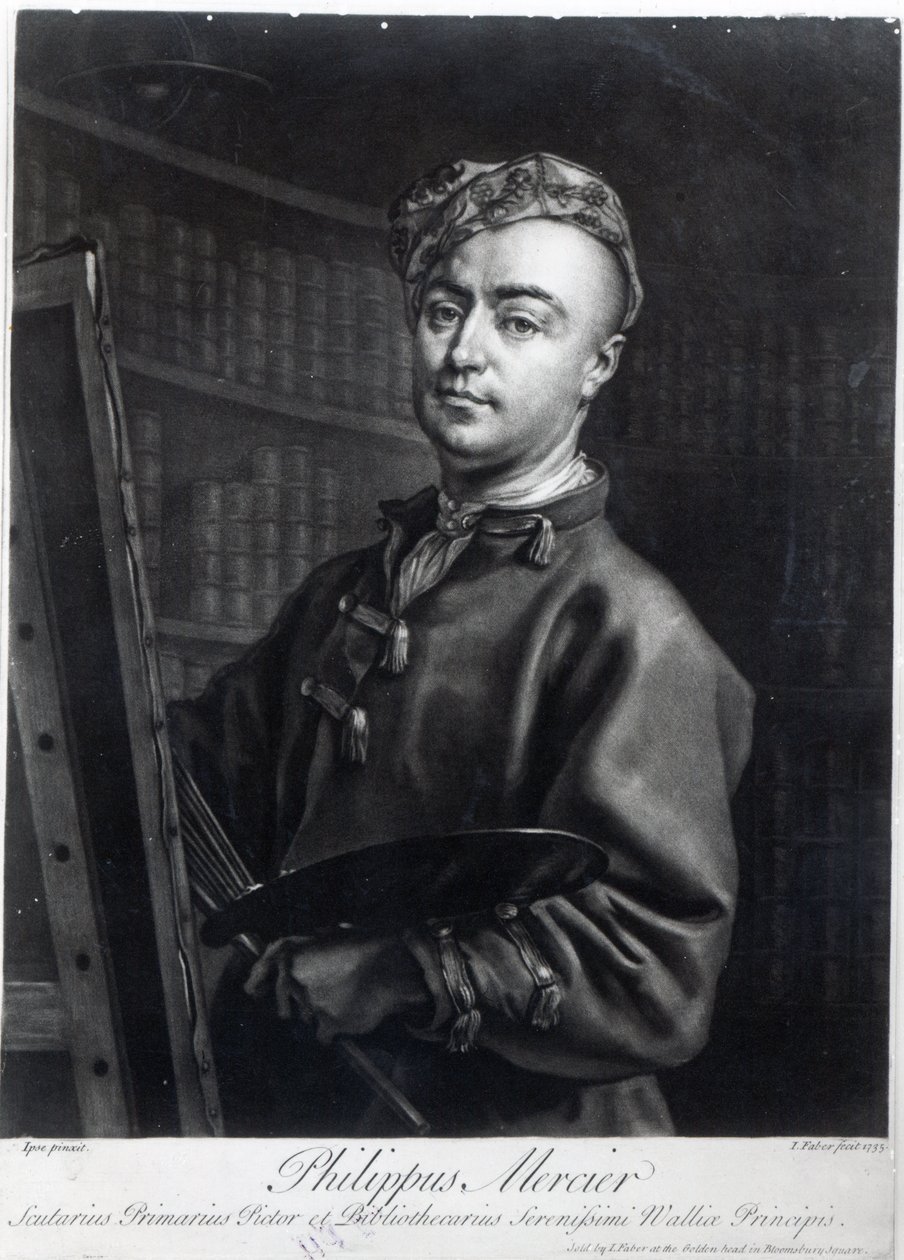 自画像，由John Faber雕刻，1735年 作者 菲利普·梅西耶