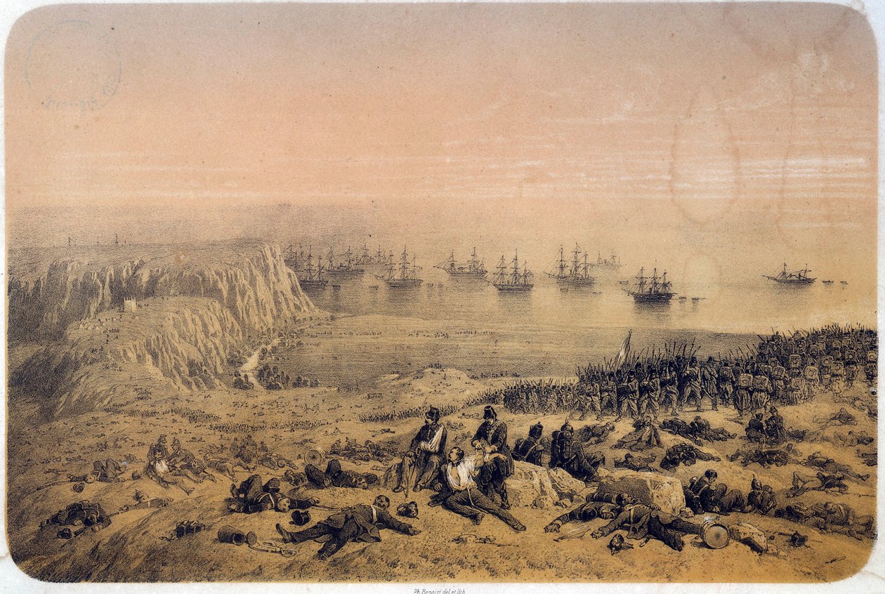 克里米亚战争（1853-1856）：1854年9月20日的阿尔马河战役。插图 作者 菲利普·贝诺斯特
