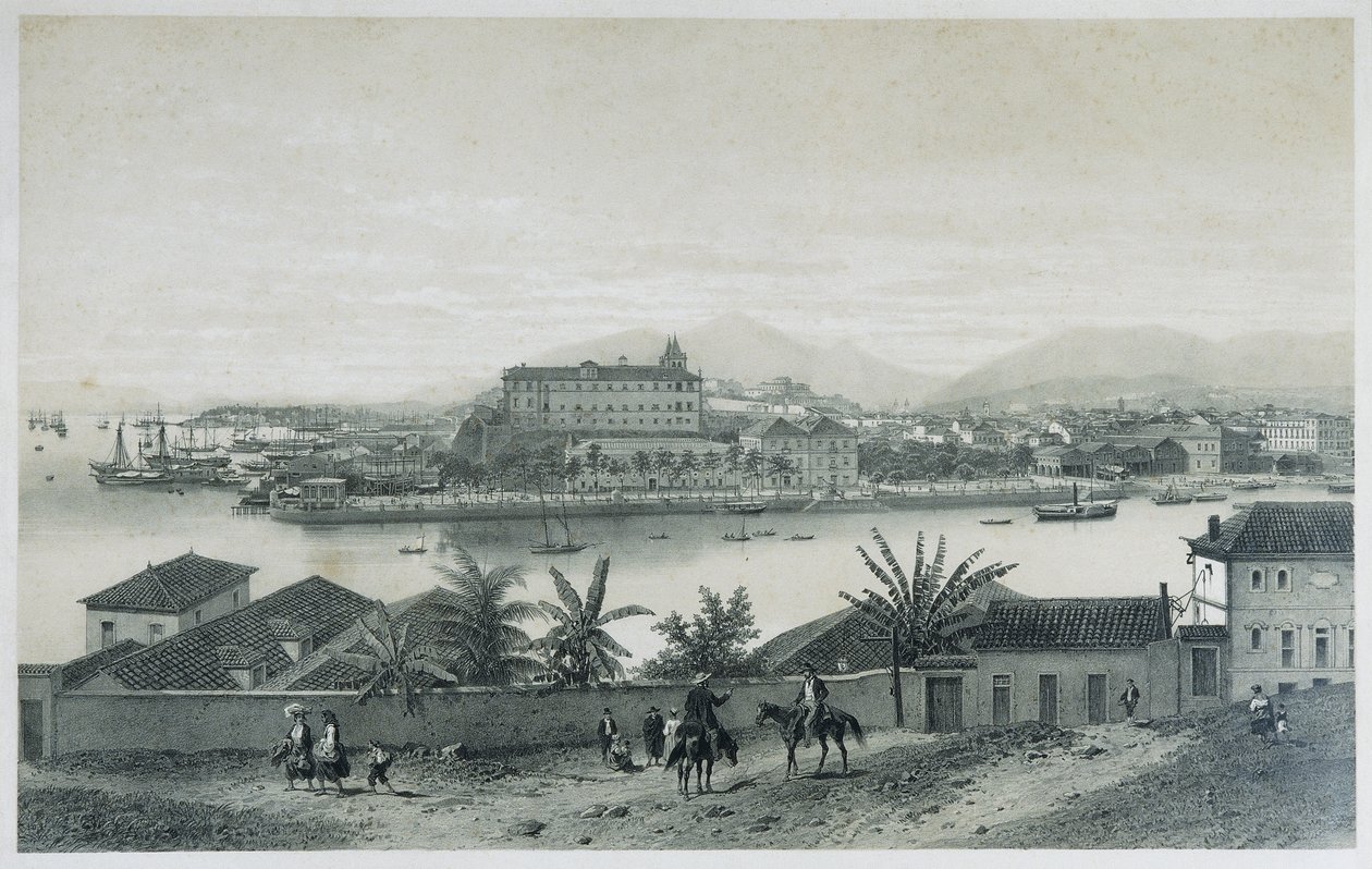 里约热内卢的九张全景照片：Da Ilha das Cobras，1862年 作者 菲利普·贝诺斯特