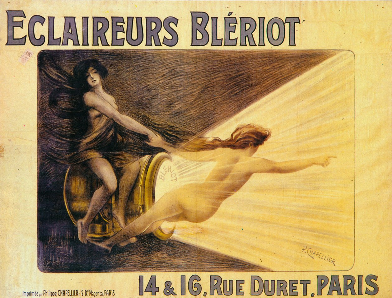 Bleriot头灯的广告，约1905年 作者 菲利普·查佩利埃