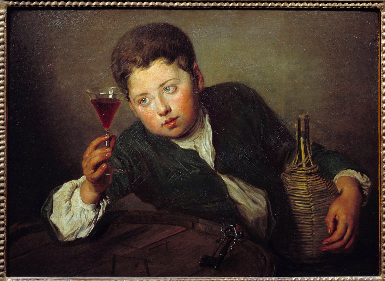 Philippe Mercier (1689-1760) (ec.angl.) 18 世纪太阳的年轻品尝者绘画。 0.5x0.67米 作者 菲利普·梅西耶