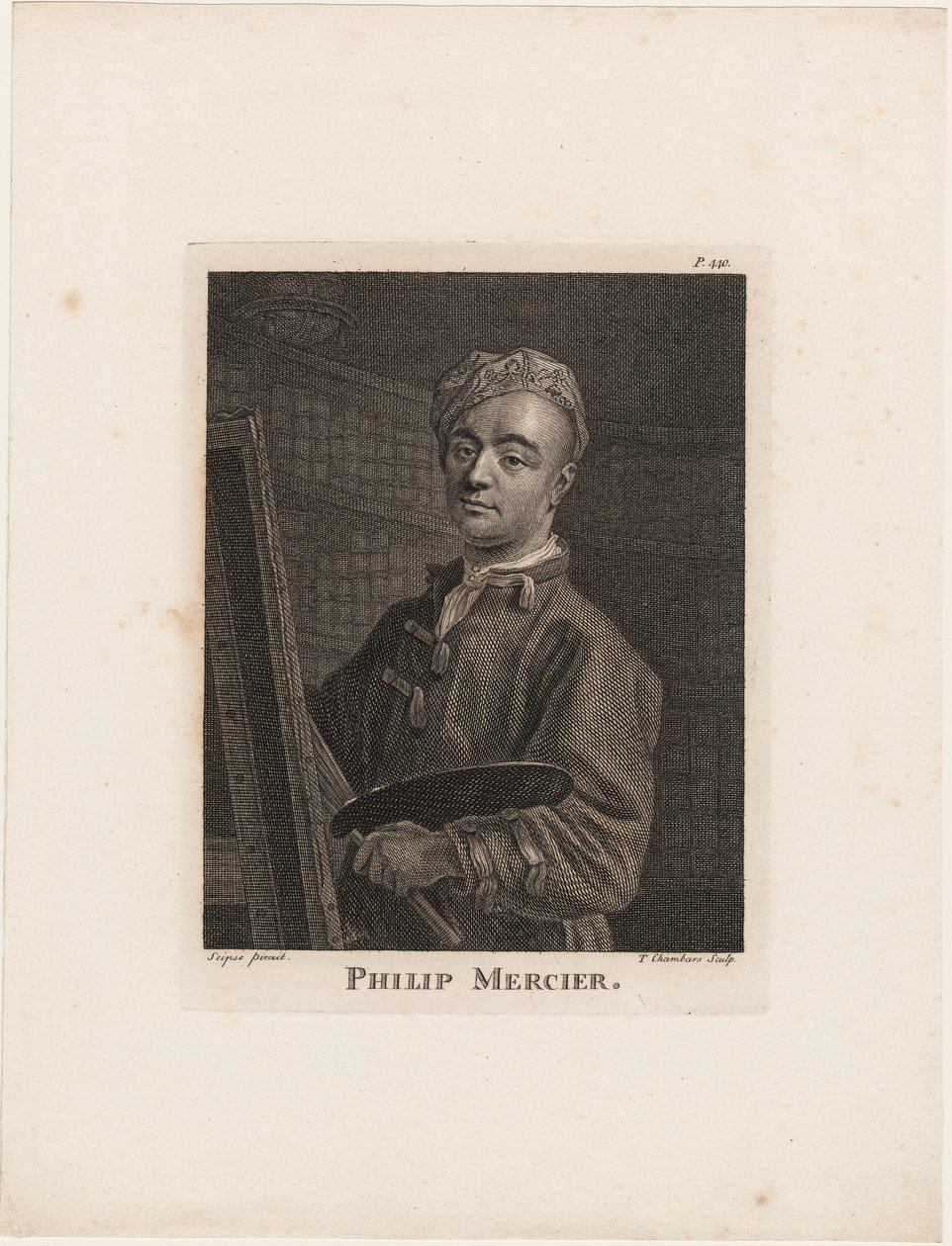 Philip Mercier，来自Horace Walpole的&39;绘画轶事&39;，由Thomas Chambars（1724-89）刻，1770年 作者 菲利普·梅西耶
