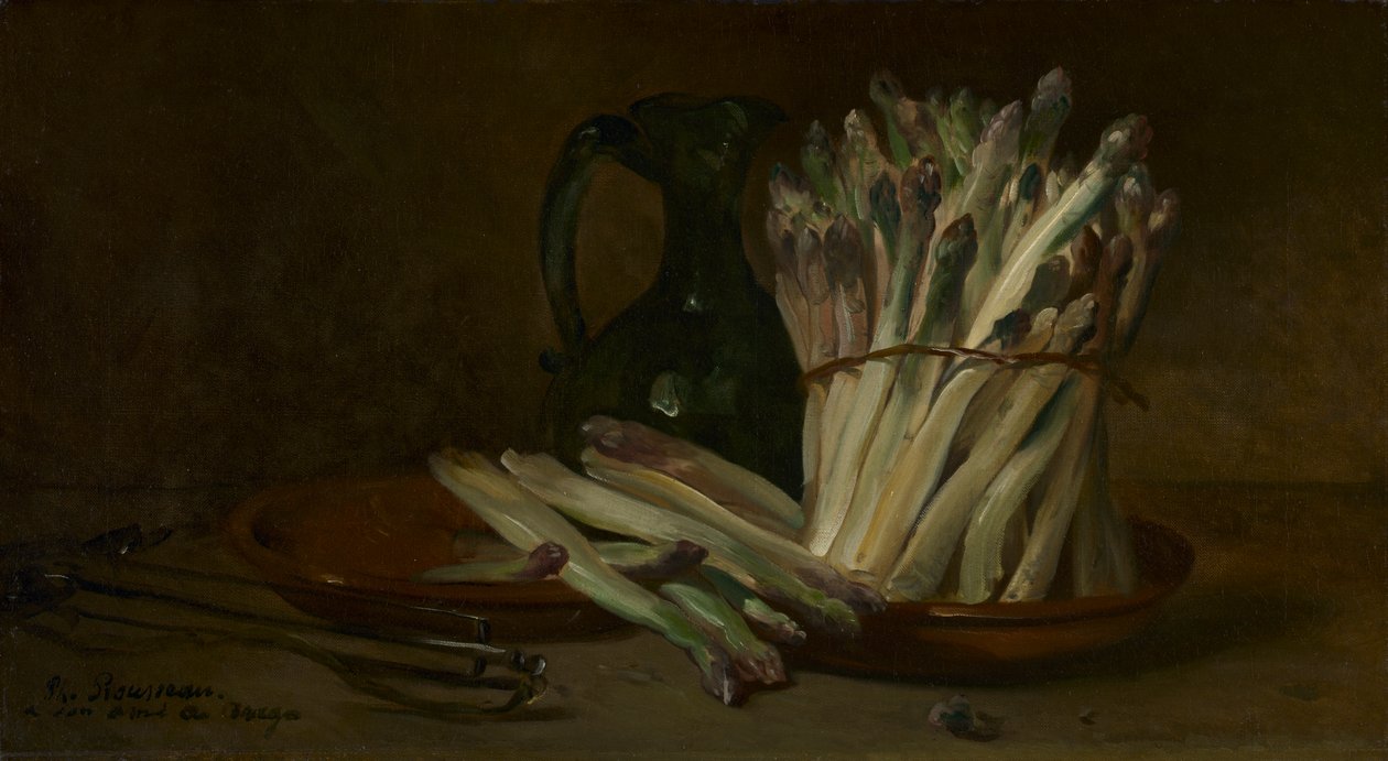 芦笋静物》，约 1880 年（布面油画） 作者 菲利普·卢梭
