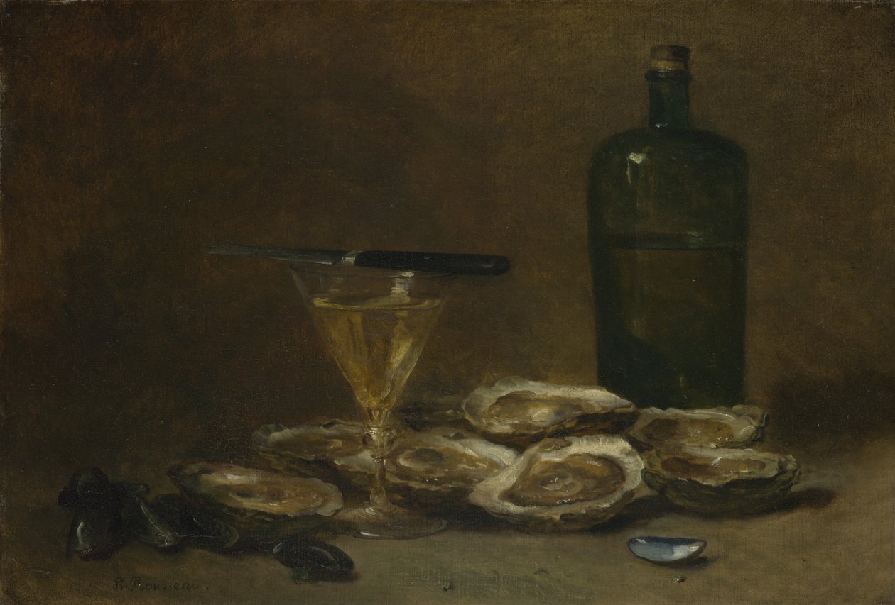 牡蛎静物画，1875-1877年 作者 菲利普·卢梭