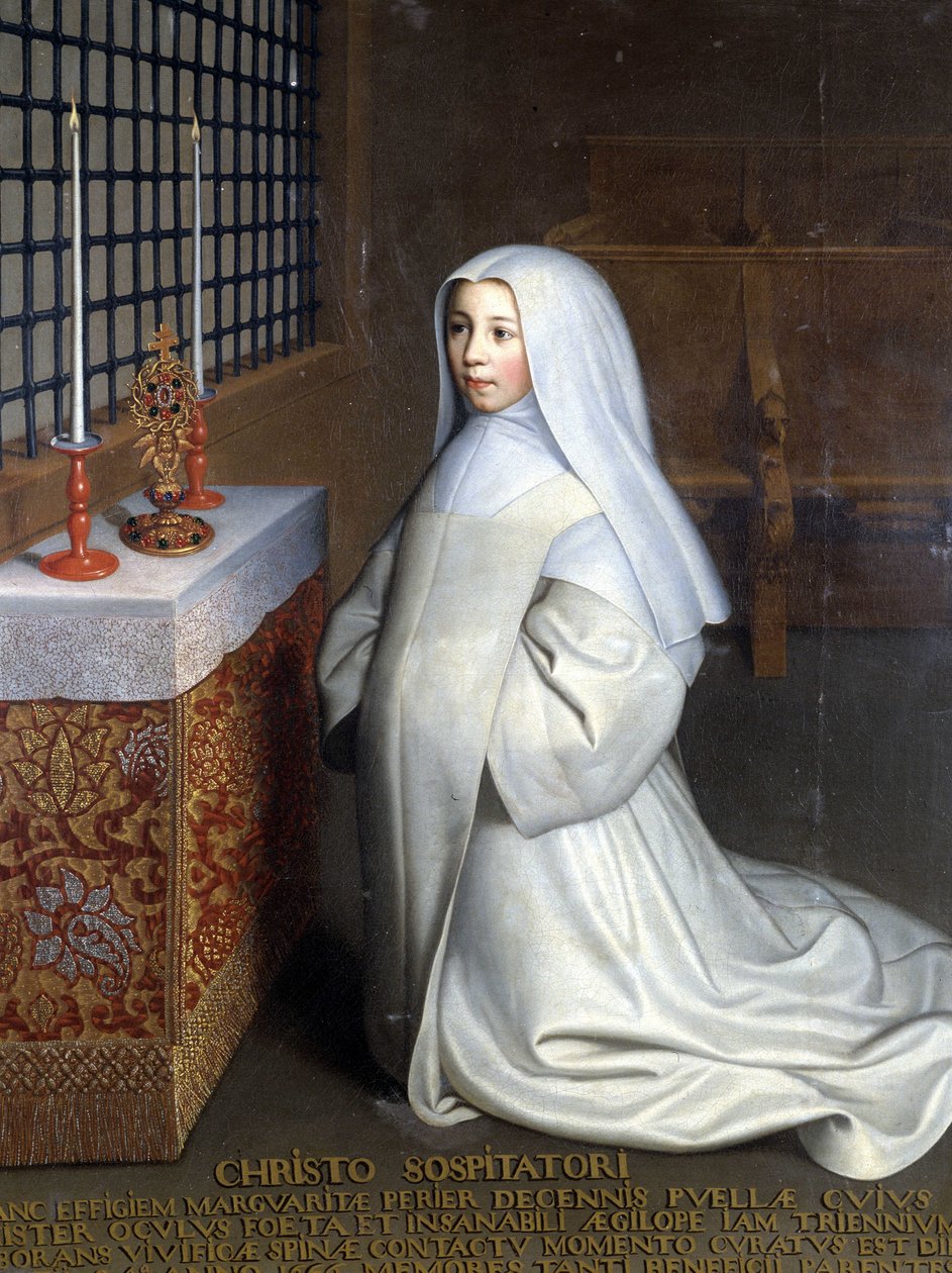 Portrait of Marguerite Périer, inmate of the convent of Port Royal des Champs (Port-Royal-des-Champs) and niece of Pascal (“” To Christ the Savior: Marguerite Périer, a 10-year-old girl whose left eye was healed in contact with the invigorating thorn”) - O 作者 菲利普·德（香槟）尚佩恩
