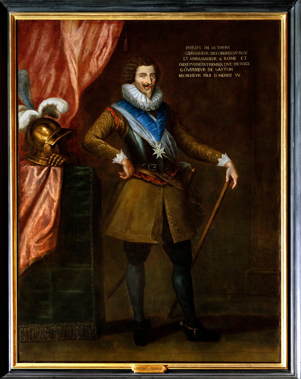 菲利普-德-白图恩（Philippe de Bethune）的肖像，他是苏利的兄弟，驻罗马大使（1561-1649）。他戴着圣灵会（Order of the Holy Spirit）徽章的项链。归属于菲利普-德-尚佩涅（1602-1674）的画作 作者 菲利普·德（香槟）尚佩恩