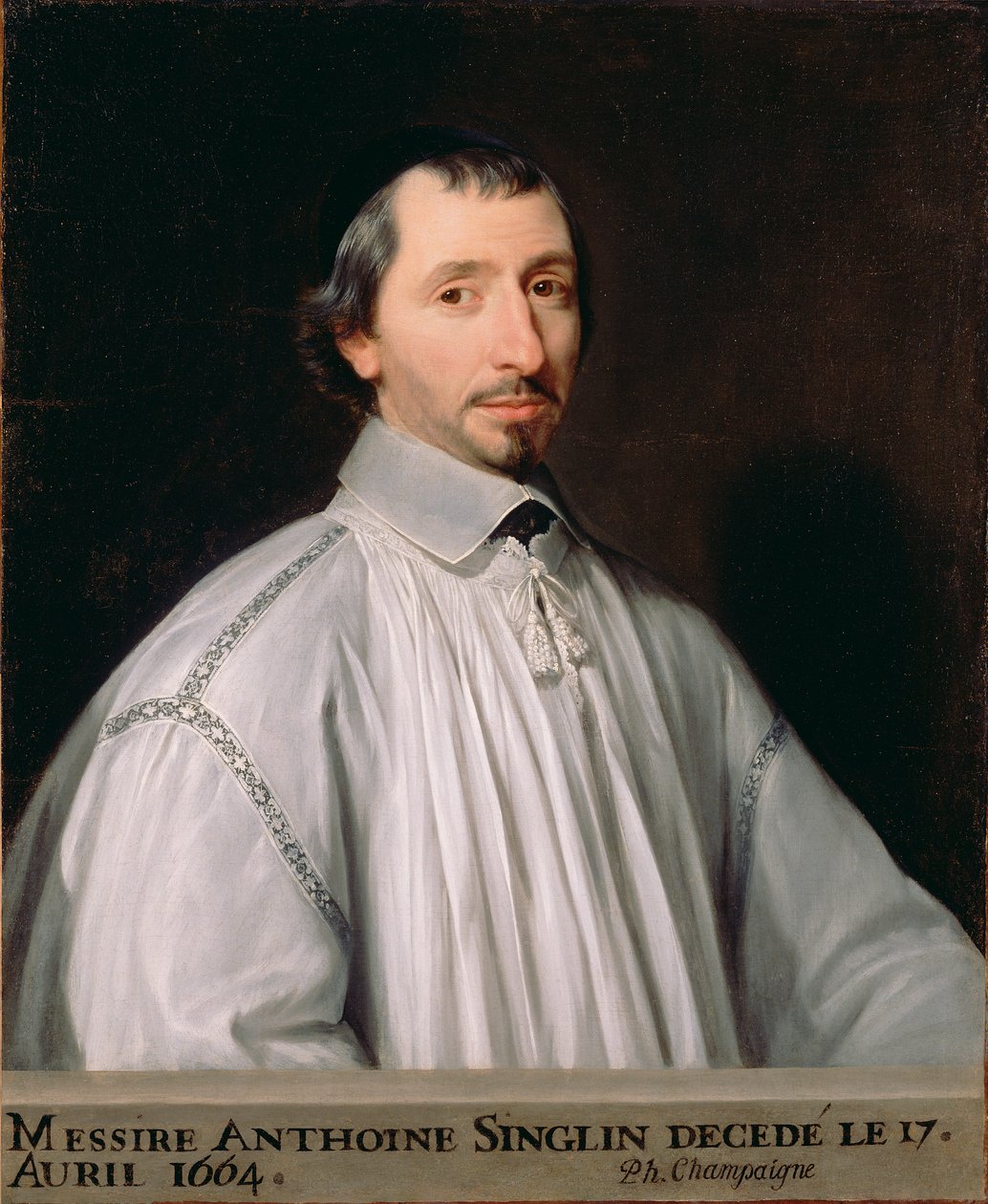 安东尼·辛格林（Antoine Singlin），约1646年（布面油画） 作者 菲利普·德·尚佩尼