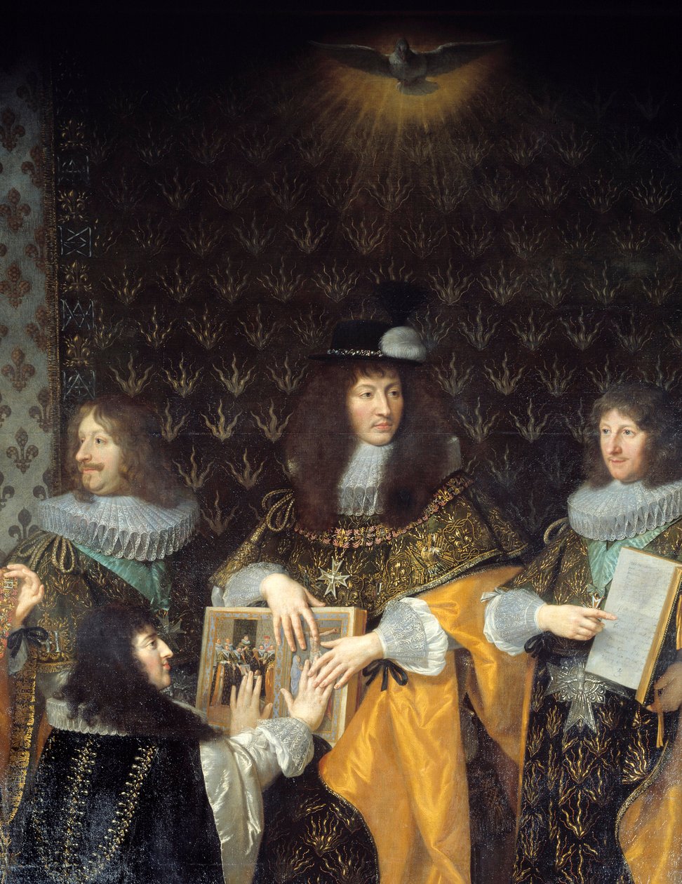 King Louis XIV receives knight of the Order of the Holy Spirit (Order of the Holy Spirit) his brother the Duke of Anjou Detail. Painting by Philippe de Champaigne (1602-1674) 17th century Grenoble, Musee des Beaux Arts 作者 菲利普·德·尚佩尼