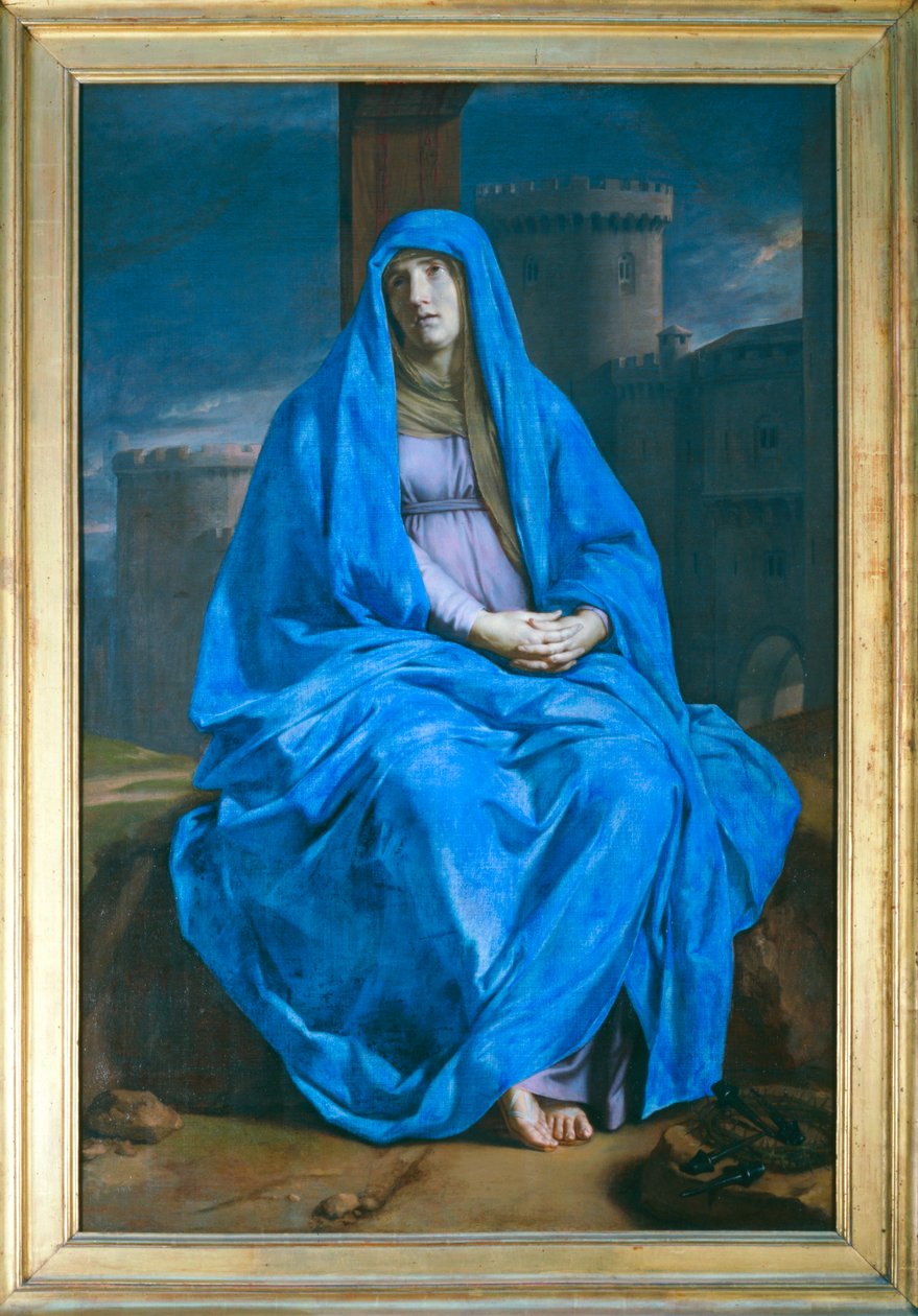 La Vierge de douleur au pied de la croix - 圣母哀悼，脚下踩着十字架... 作者 菲利普·德·尚佩尼