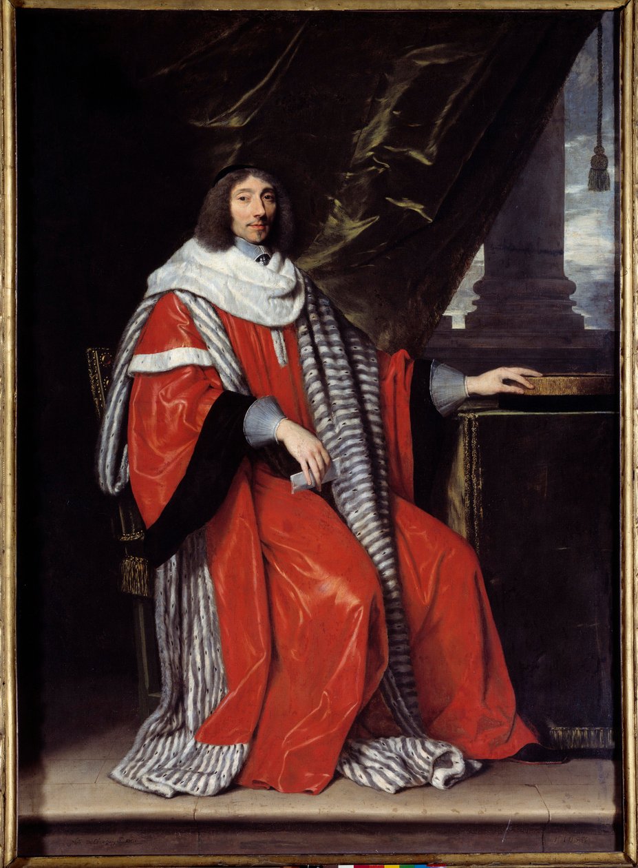 Jean Antoine de Mesme的全长画像 作者 菲利普·德·尚佩尼