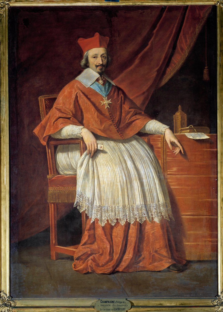 红衣主教黎塞留（1585-1642）的全身画像 菲利普-德-尚佩涅（1602-1674）的画作 作者 菲利普·德·尚佩尼