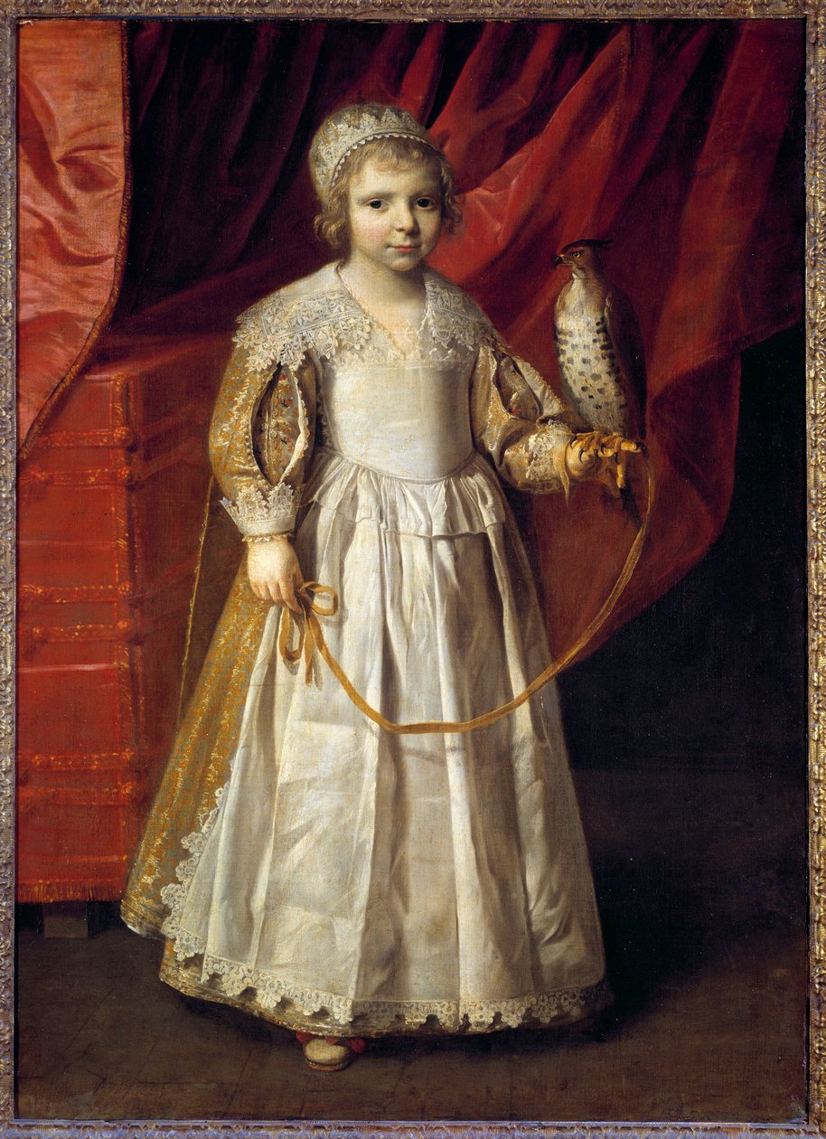 Anne Marie de Chevreuse (1624-1652) 的肖像 伟大的鹰猎者 Claude de Lorraine，Chevreuse 公爵的女儿 Philippe de Champaigne (1602-1674) 绘画 作者 菲利普·德·尚佩尼