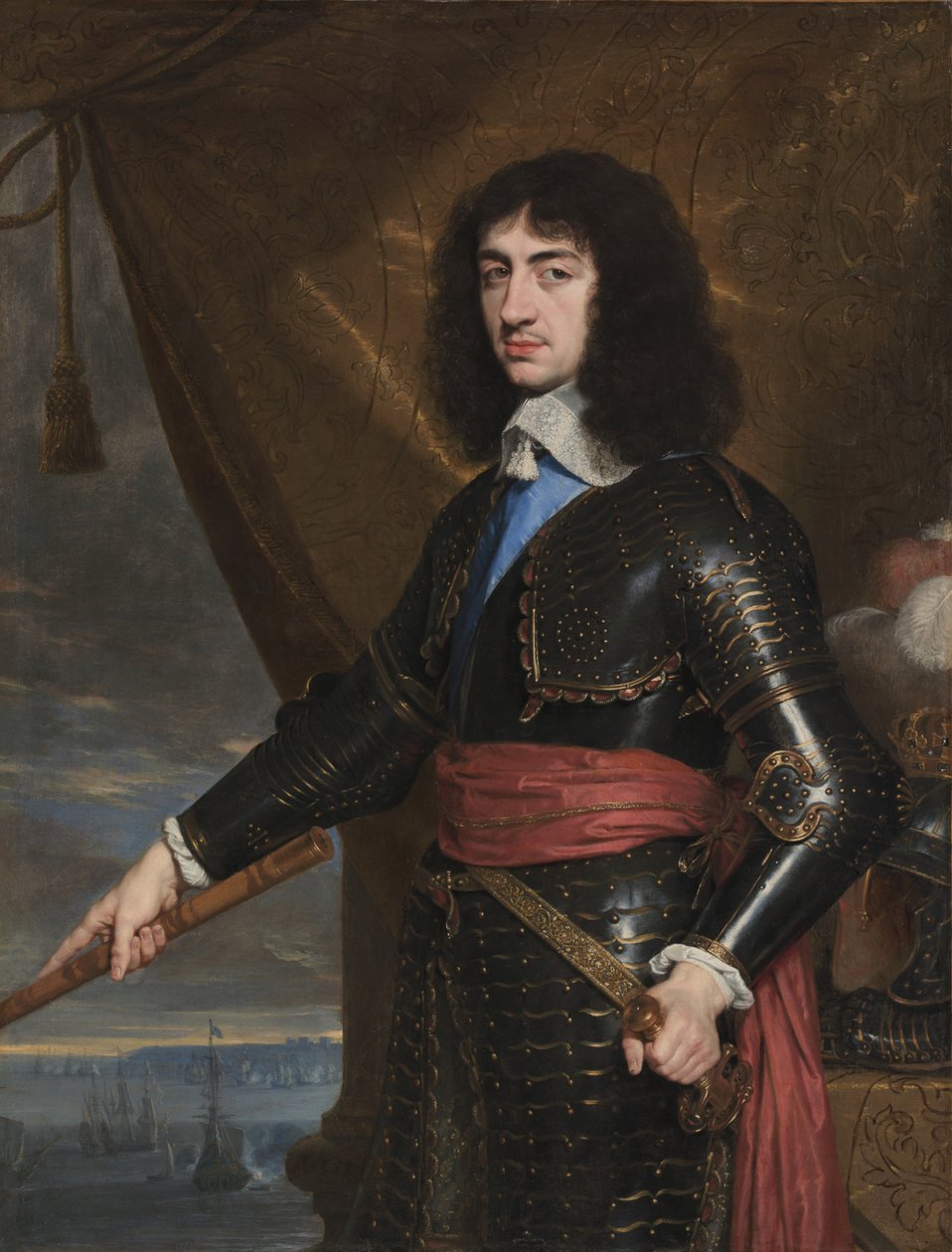 英格兰国王查理二世的肖像，1653年 作者 菲利普·德·尚佩尼