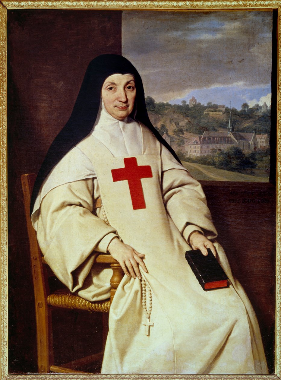 Angelique Arnauld修女的肖像 Jacqueline Marie Arnauld dit Angelique Arnauld (1591-1661), Port Royal des champs (Port-Royal-des-Champs)的修道院院长，法国詹森主义的代表人物" Philippe de Champaigne (1602-1674)的绘画 作者 菲利普·德·尚佩尼