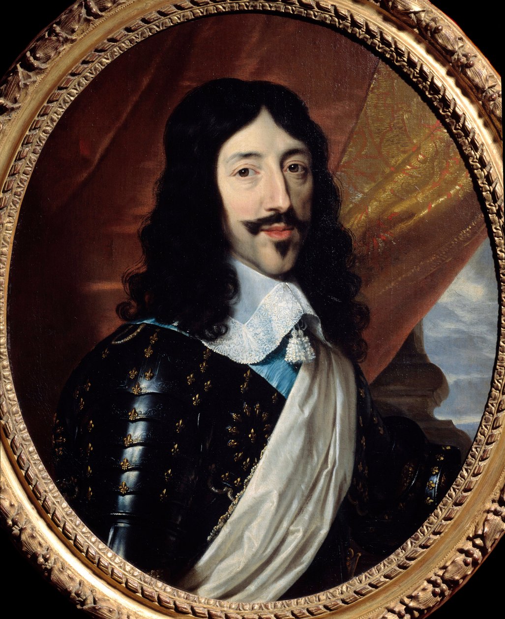 法国国王路易十三（1601-1643）的肖像 菲利普-德-尚佩涅（1602-1674）的画作 17世纪 太阳。0,75x0,62米 巴黎，卡纳瓦莱博物馆 - 法国国王路易十三的肖像（1601-1643）。菲利普-德-尚佩涅（1602-1674）的画作 作者 菲利普·德·尚佩尼