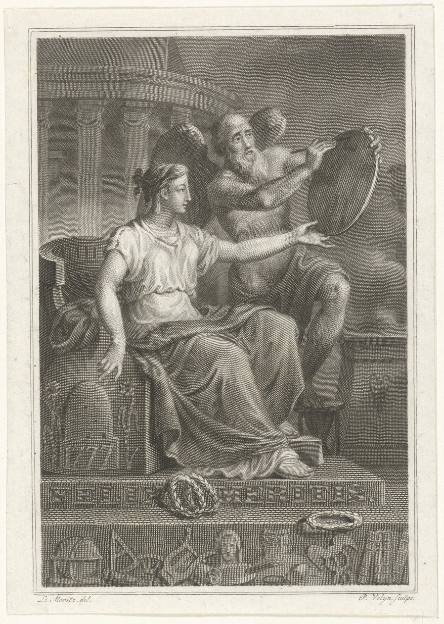 描绘费利克斯-梅里蒂斯（Felix Meritis）50 周年纪念的短语，1827 年 作者 菲利普·韦林