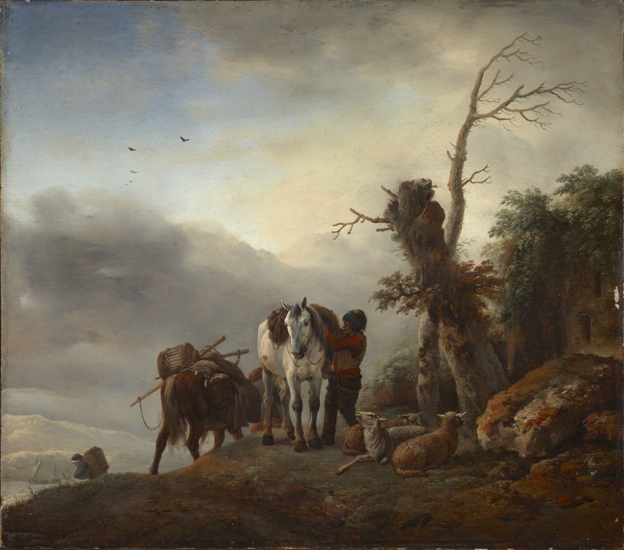 与Packhorses的风景 作者 飞利浦Wouwerman