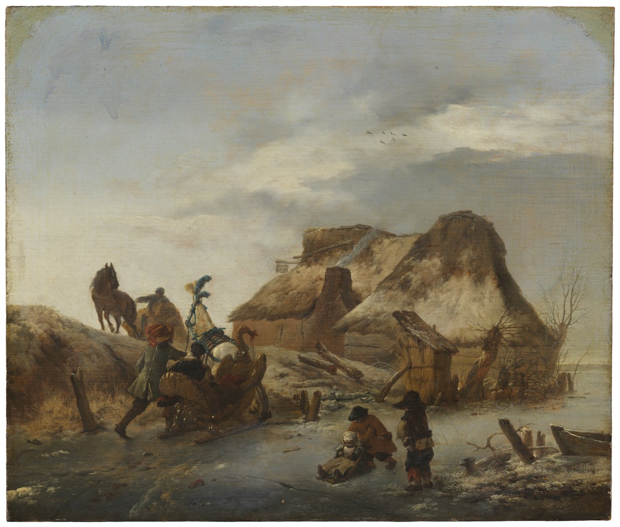 一个贵族的冰上雪橇，c.1646 作者 飞利浦Wouwerman
