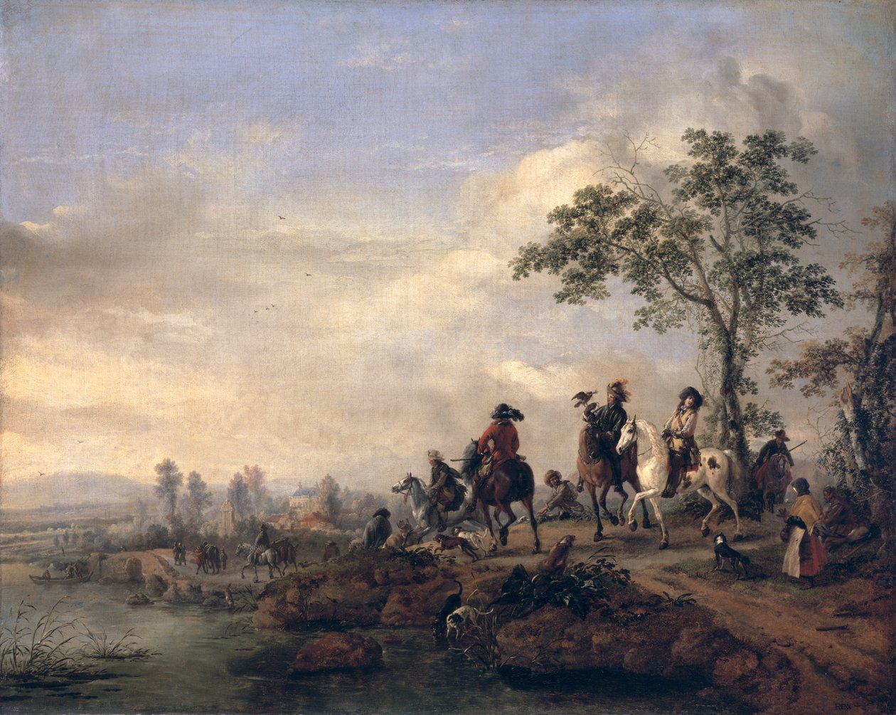 1658年至1660年，法尔克人从亨特回家 作者 飞利浦Wouwerman