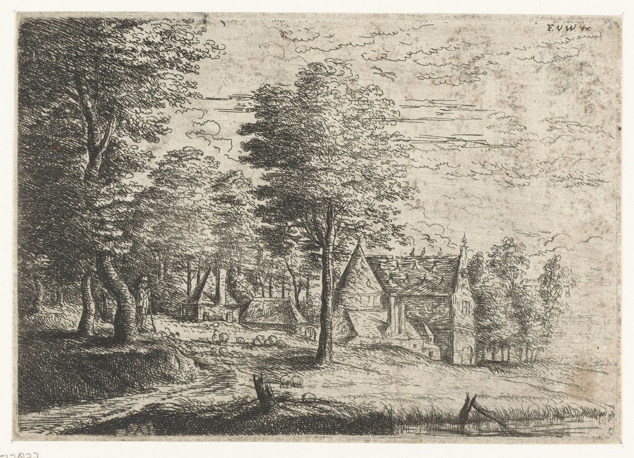 牧羊人和他的羊群
三幅风景画（系列名称） 作者 飞利浦 Augustin Immenraet