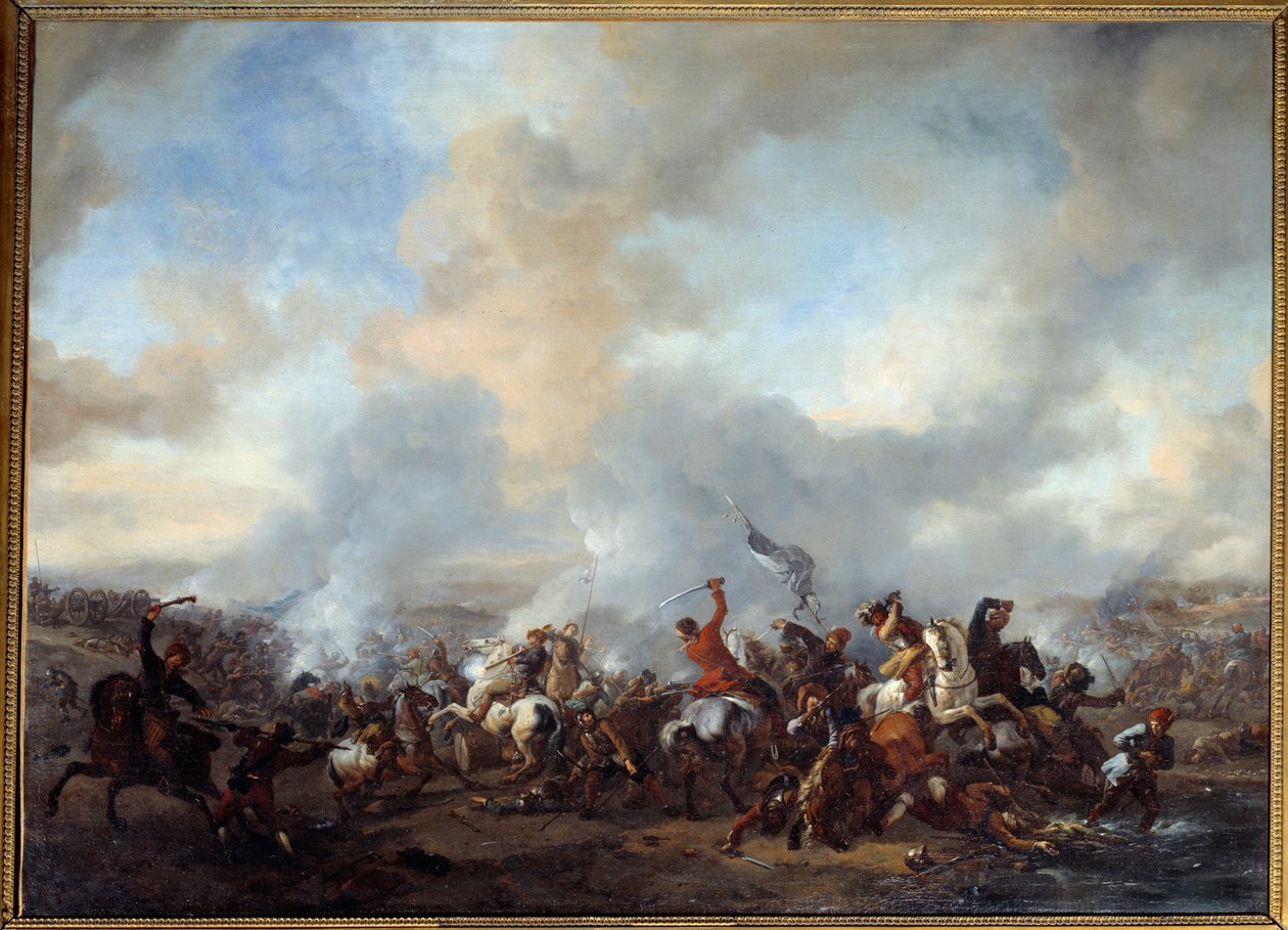 骑手和步兵的伟大战斗 Philips Wouwerman (1619-1668) 绘画 17 世纪 0,99x1,35 m 作者 飞利浦Wouwermans或Wouwerman