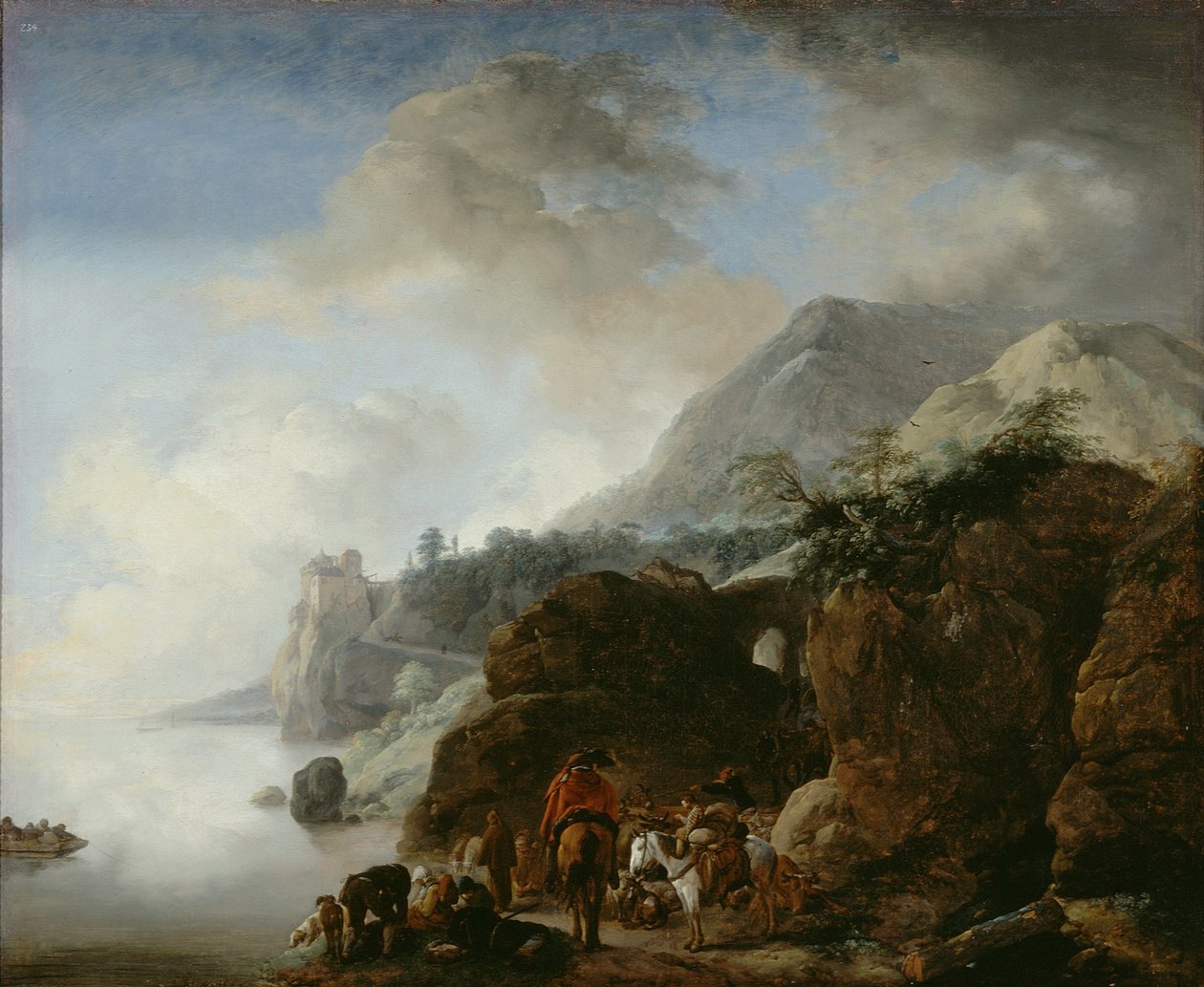 等待渡轮的旅客 作者 飞利浦Wouwermans或Wouwerman