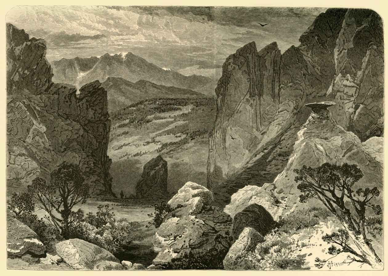 派克峰，来自众神的花园》，1874年。   作者 菲尼亚斯·F·安宁