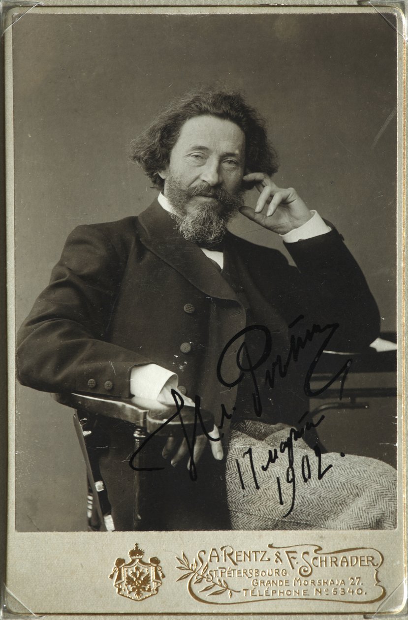 艺术家伊利亚-列宾的画像 1844-1930年 作者 摄影工作室 H. Rentz 和 F. Schrader。