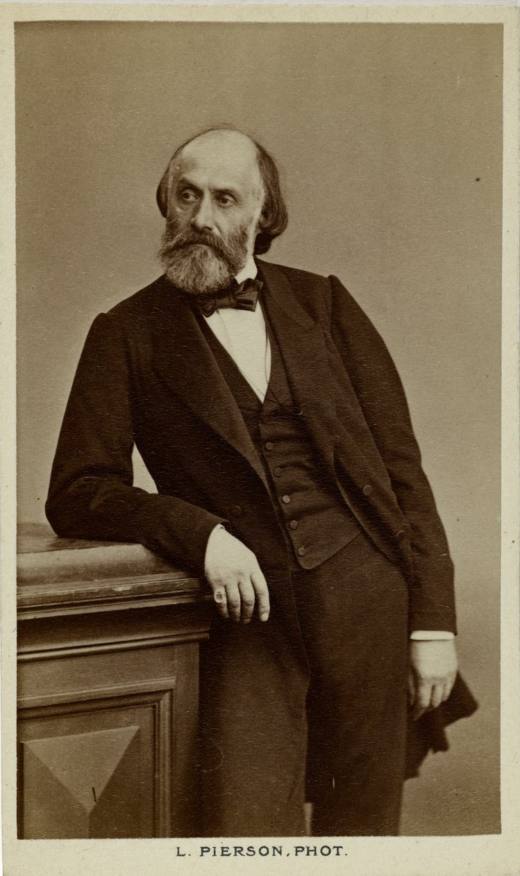 诗人Victor de Laprade的肖像，1812-1883年，约1870年。 作者 摄影工作室 Mayer 和 Pierson。