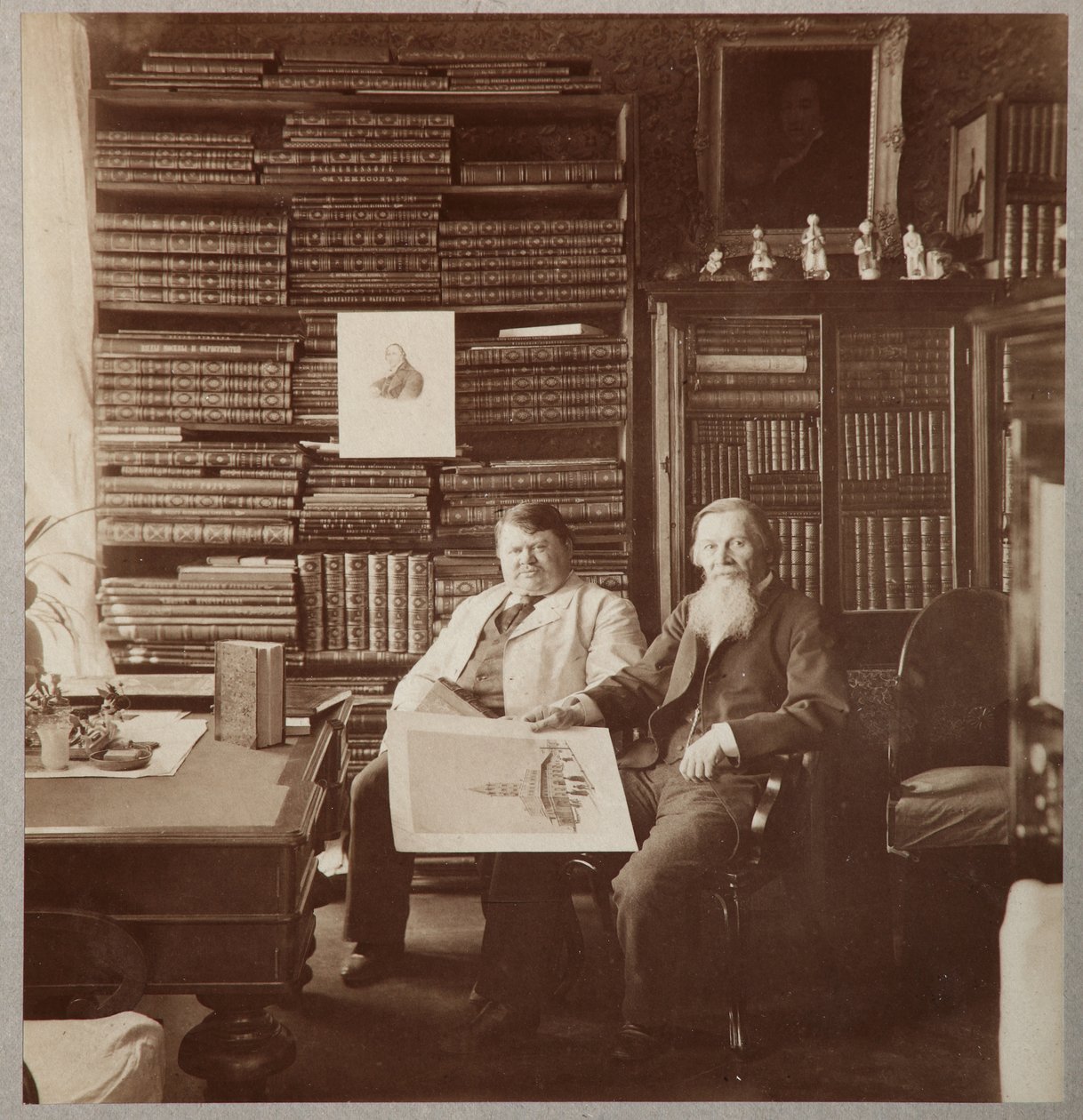 Pyotr Alexandrovich Yefremov和Alexey Petrovich Bakhrushin，1896-1900年 作者 米哈伊尔·沃尔科夫摄影棚