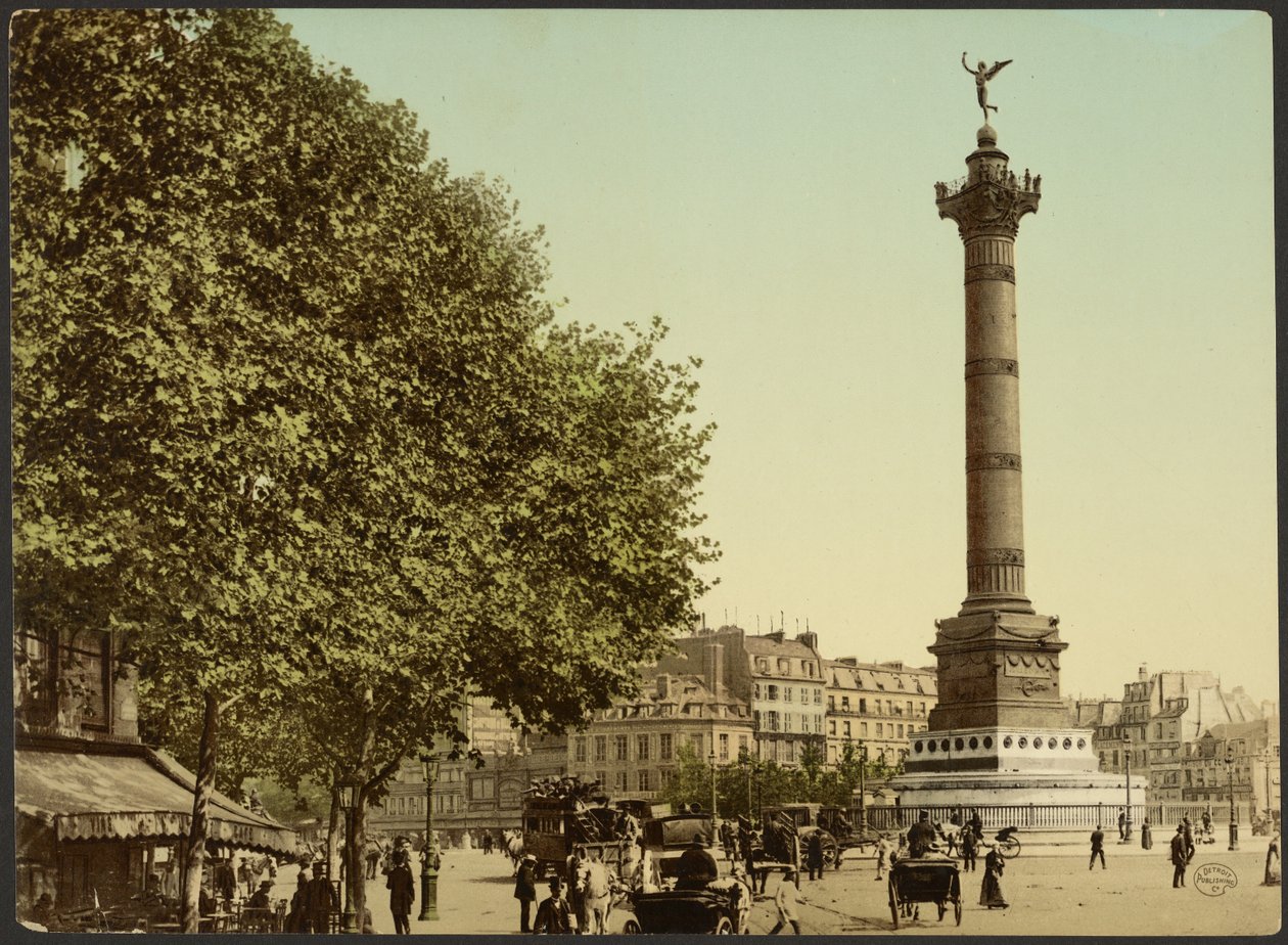 [法国巴黎巴士底广场，七月上校]。 作者 Photochrom 苏黎世